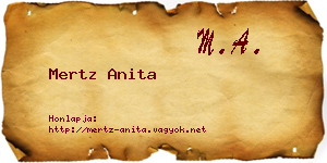 Mertz Anita névjegykártya